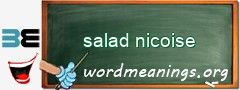 WordMeaning blackboard for salad nicoise